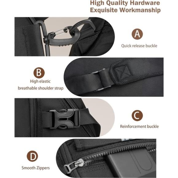 Large Sling Backpack, Sling Chest Bag Shoulder Crossbody Daypacks Fits - Picture 4 of 6